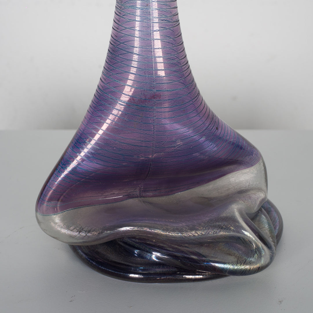 Heiner Düsterhaus – Gesigneerde Studioglas Vaas (12 x 12 x 31,5 cm)