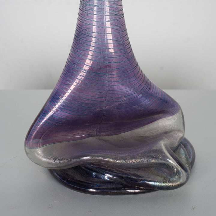 Heiner Düsterhaus – Gesigneerde Studioglas Vaas (12 x 12 x 31,5 cm)