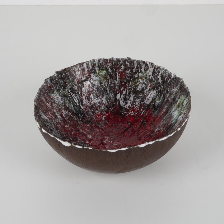 Vintage keramisch schaaltje – Fat Lava stijl – 16,5 x 16,5 x 8 cm