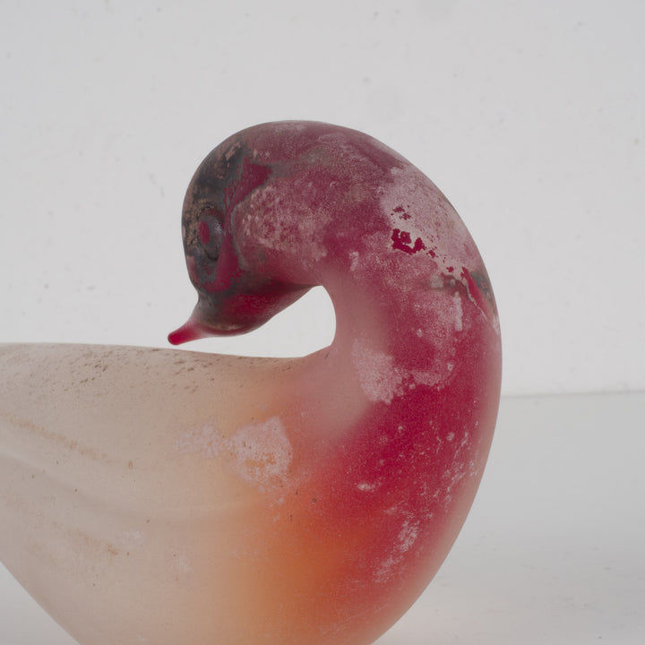 Murano vogel in bordeaux mat glas – Cenedese Murano