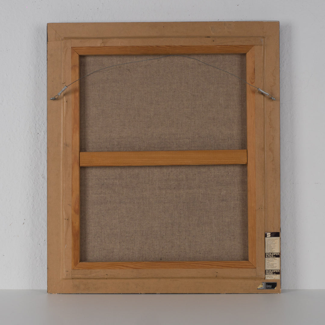 Stadszicht op marktplein – gesigneerd Frey – 53 x 63 x 4 cm