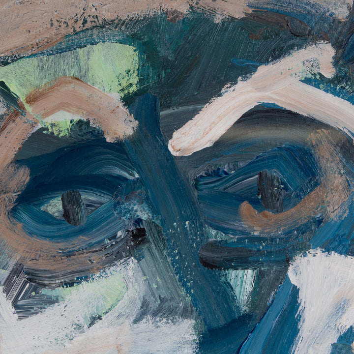 Abstract gouache in shades of blue