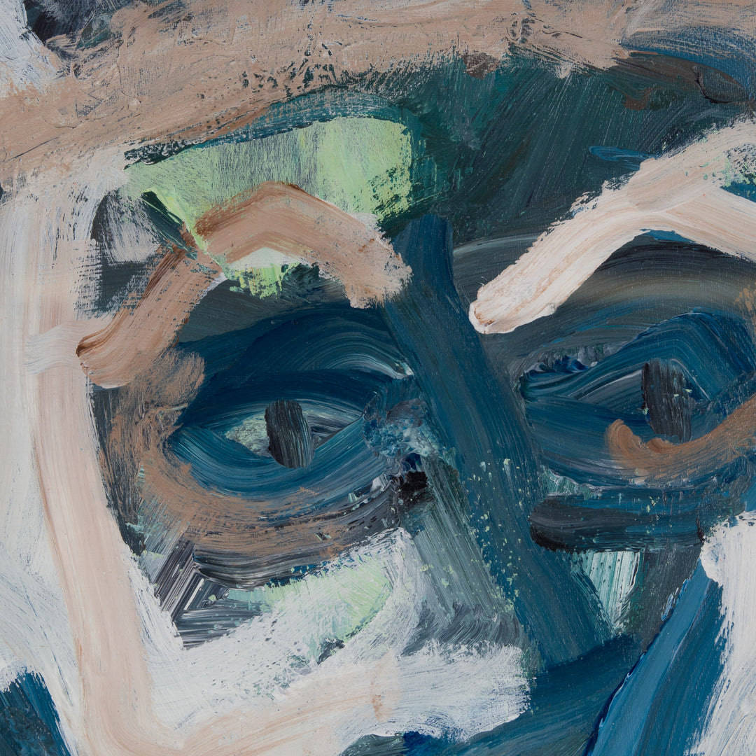 Abstract gouache in shades of blue