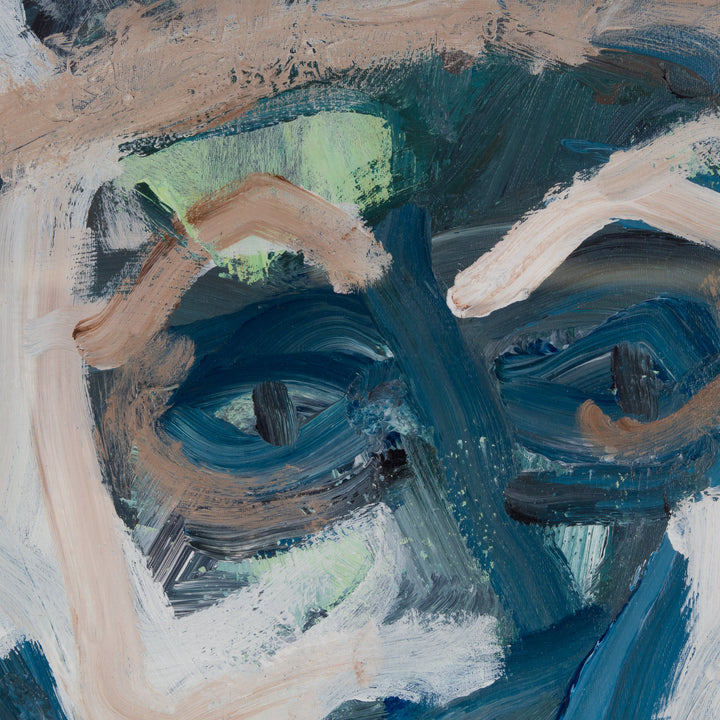 Abstract gouache in shades of blue