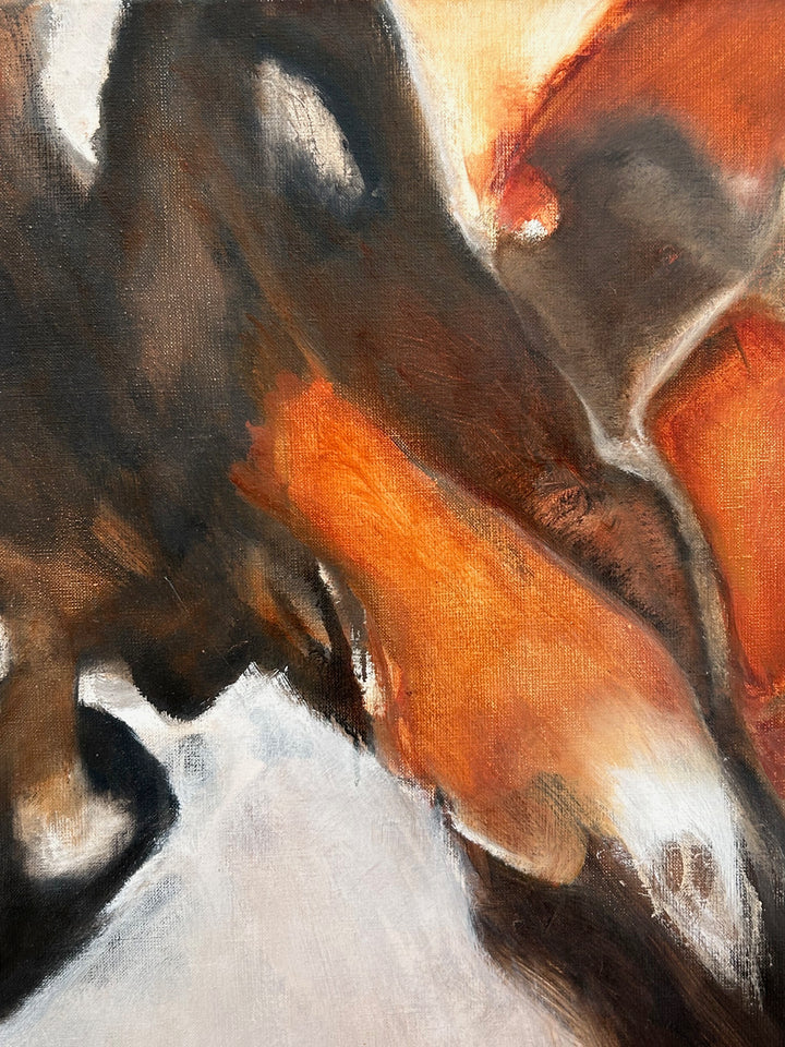 Abstract Schilderij  – Warmte, Beweging en Verstilling in Aardetinten / 60 x 60 x 2 cm