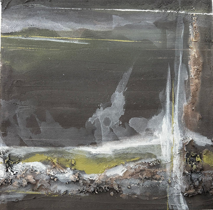 Verweerde Horizon – Abstract Structuurschilderij (2) / 50,5 x 50,5 x 3,5 cm