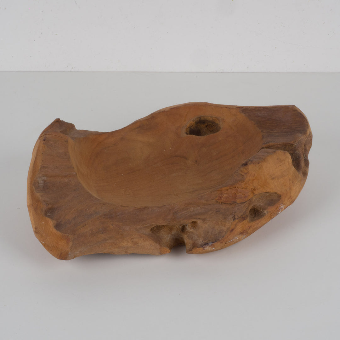 Authentieke teakhouten schaal – Organische naturelle vorm