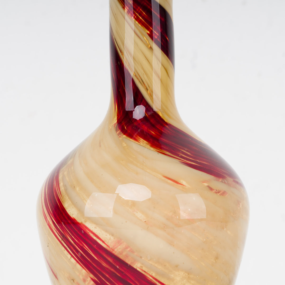 Glass vase red yellow