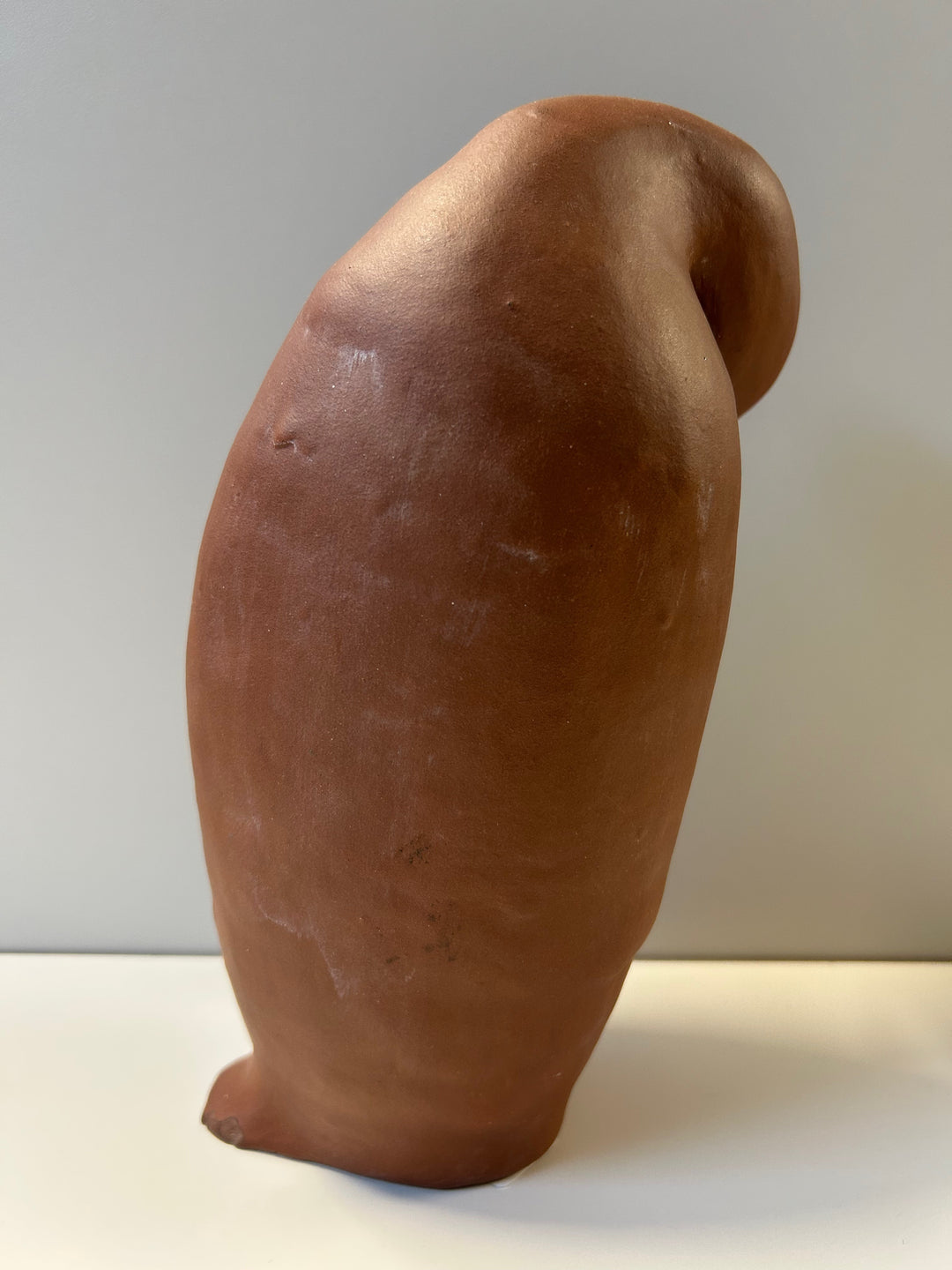 🐧 Gestileerde pinguïn in terracotta keramiek