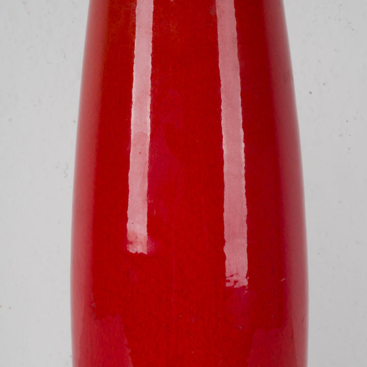 Beautiful red glazed ceramic vase – conical terracotta style