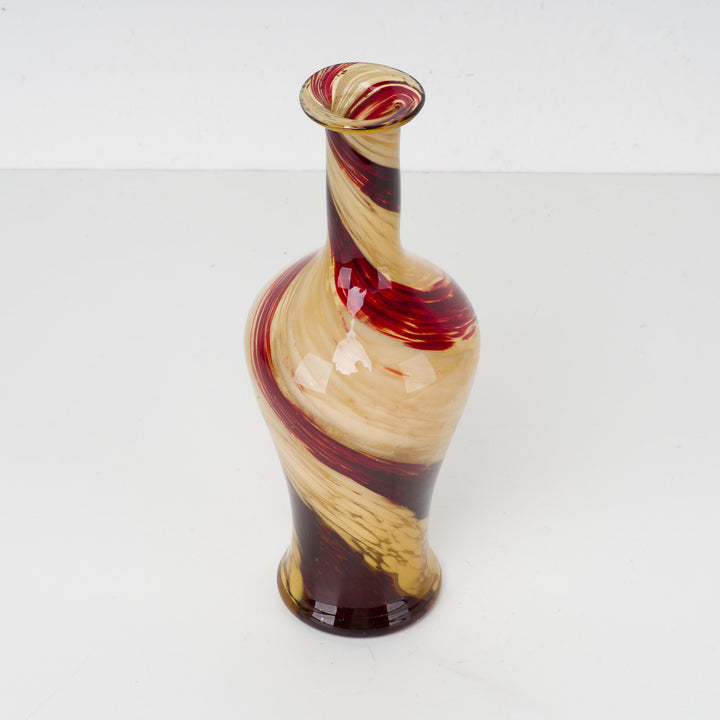 Glass vase red yellow