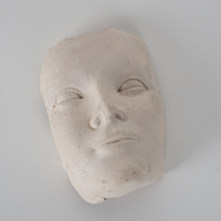 Serene Image – Face in White Clay by Artist Sue (16 x 11.5 x 8 cm)