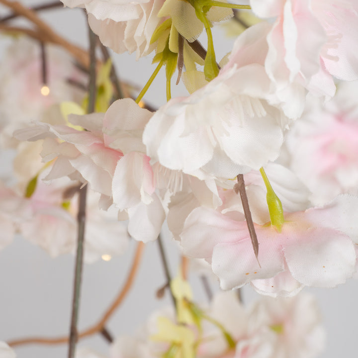 Atmospheric large light pink fake lime blossom tree with lighting (180 cm high, 1 m wide)