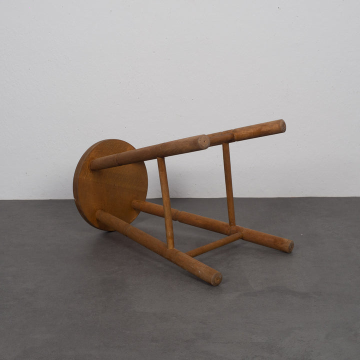 Oak wooden stool