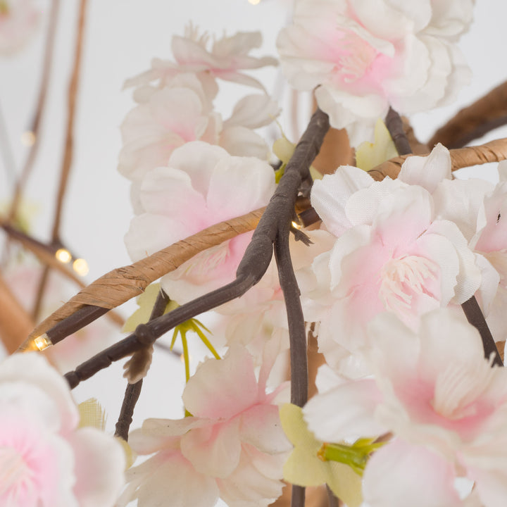 Atmospheric large light pink fake lime blossom tree with lighting (180 cm high, 1 m wide)