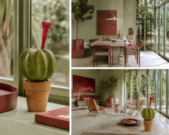 Ludieke houten cactus – speels en decoratief