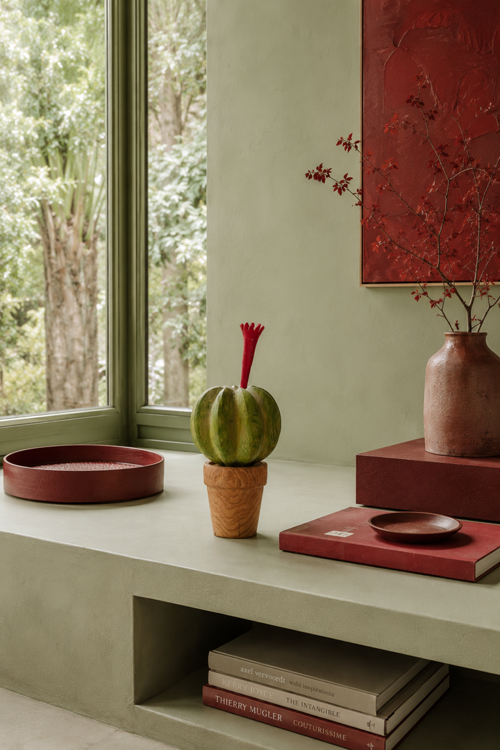 Ludieke houten cactus – speels en decoratief