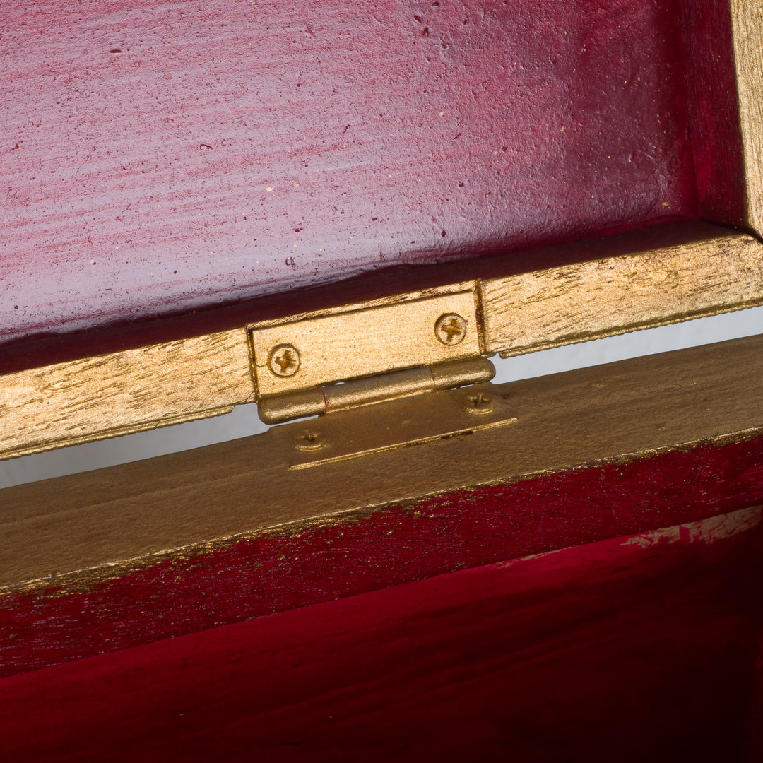 Eastern rectangular box – Brass, inlaid with stones and mirrors