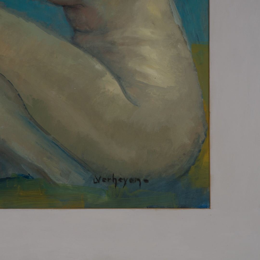 Gouache of a naked woman by Liesbet Verheyen