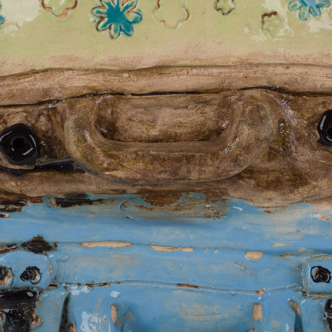 Colorful handmade ceramic statue – The Traveler