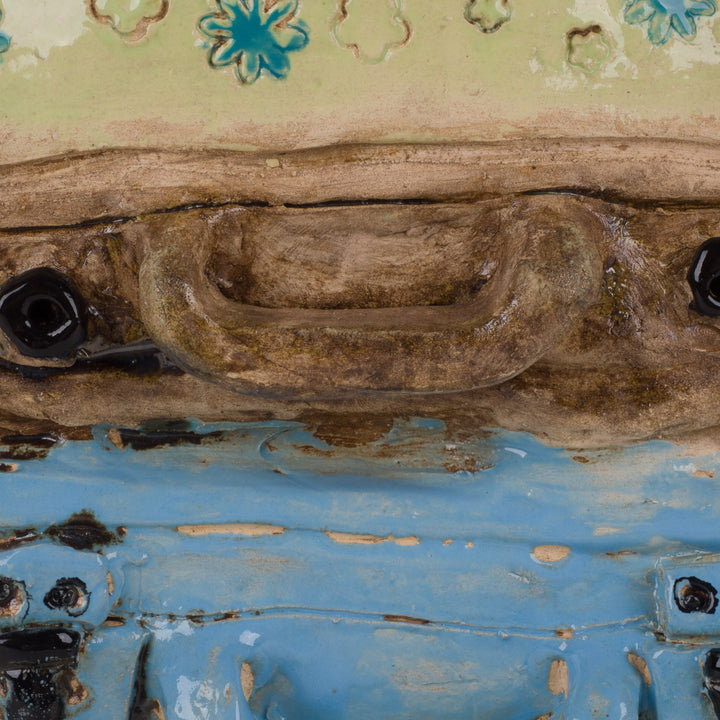 Colorful handmade ceramic statue – The Traveler