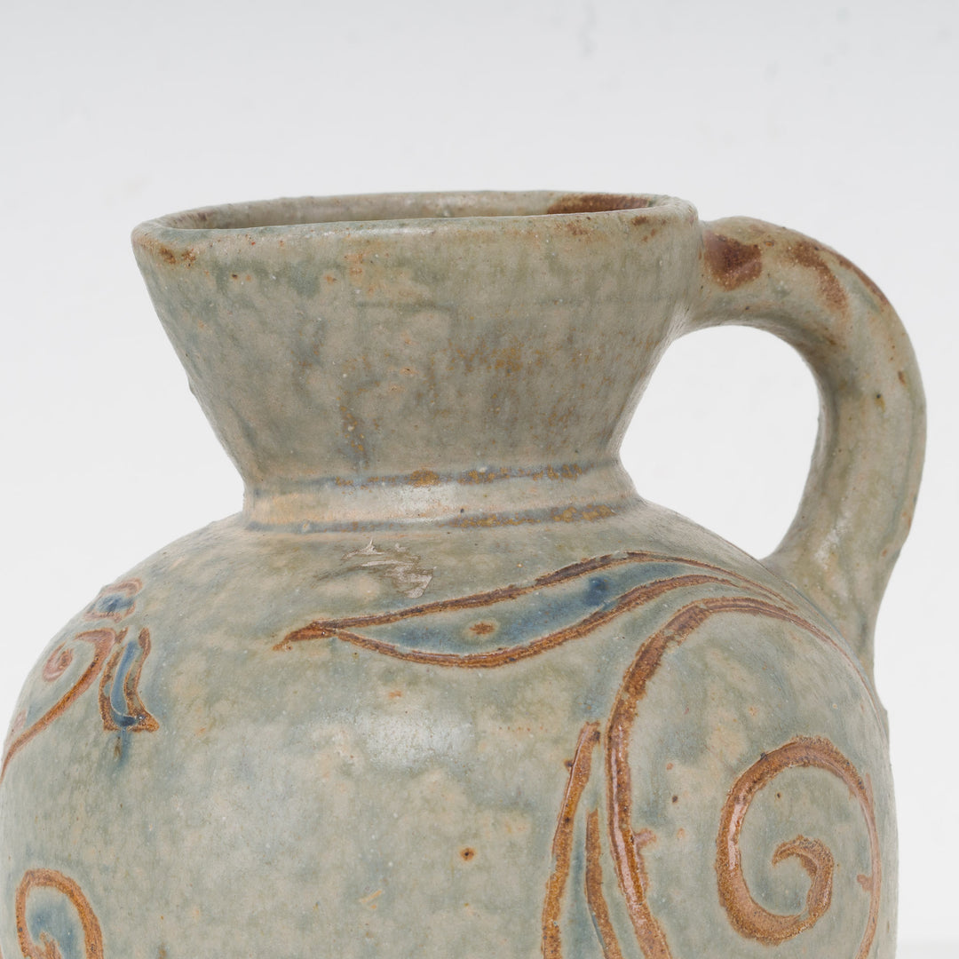 Decorated Stoneware Jug – Bouffioulx Ceramics by E. Aubry