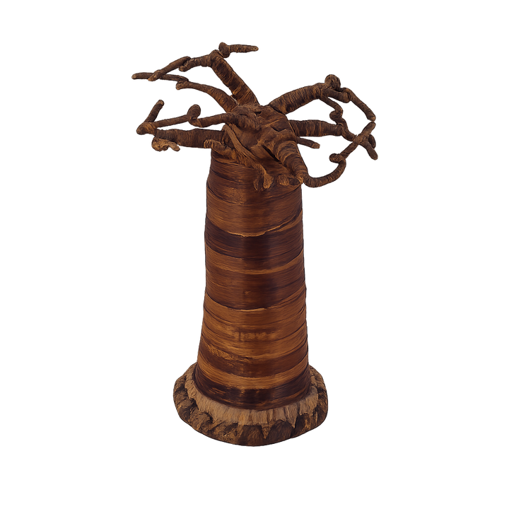 Decoratieve Baobabboom – Sculpturaal natuurobject – 18 x 18 x 27 cm