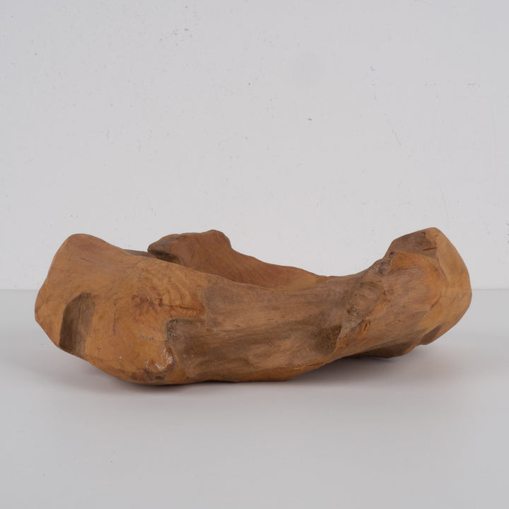 Authentieke teakhouten schaal – Organische naturelle vorm