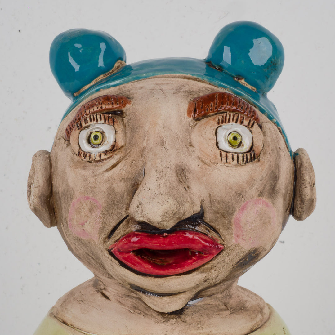 Colorful handmade ceramic statue – The Traveler
