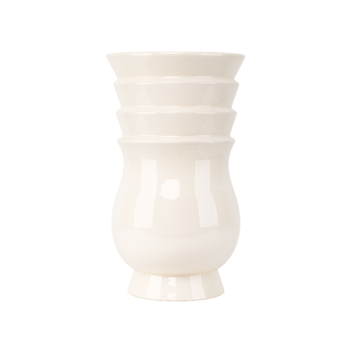Royal Boch Siervaas in Ivoorkleurige Keramiek / 25,5x25,5x40 cm