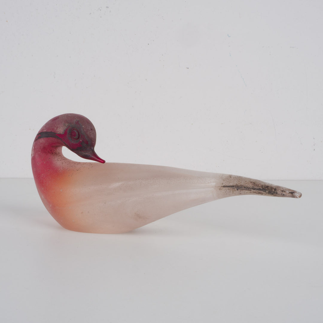 Murano vogel in bordeaux mat glas – Cenedese Murano