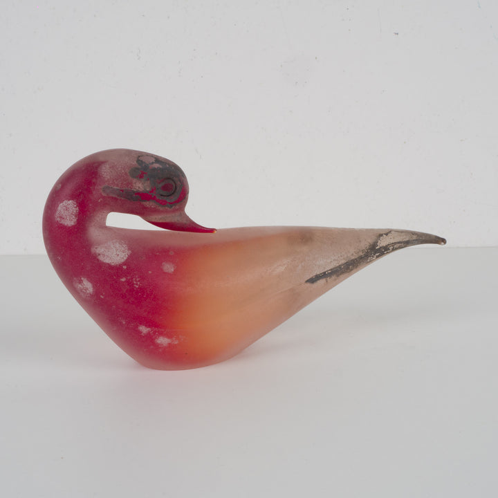 Murano vogel in bordeaux glas – Cenedese Murano