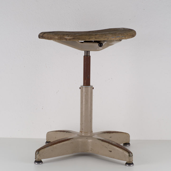 A beautiful industrial stool with wood and metal