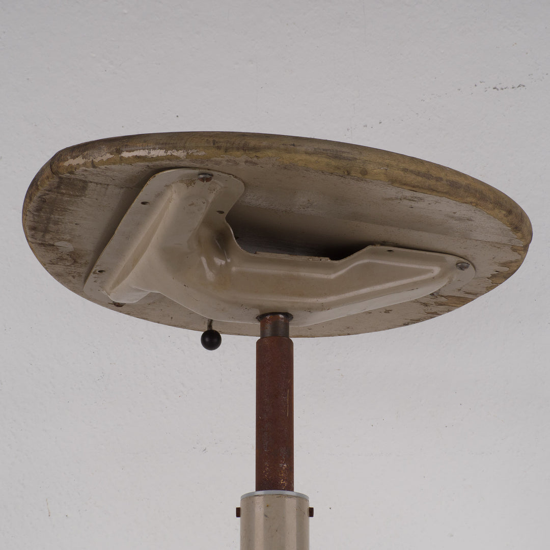 A beautiful industrial stool with wood and metal