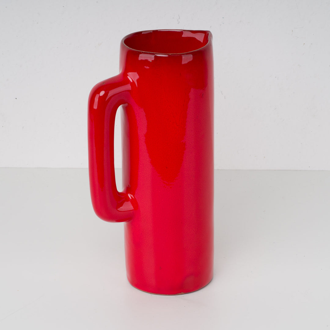 Red glazed ceramic vase