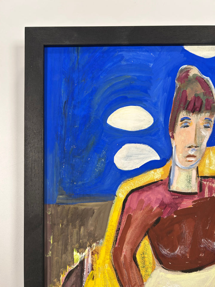 Expressief schilderij ‘Familie in Harmonie’ – S. Matthijs (1998) / 52x42x2cm