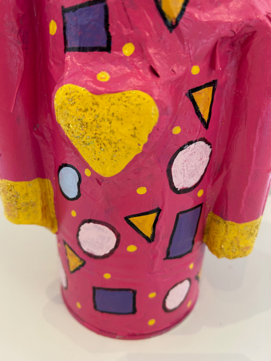 ✨ Unieke Roze Papier-maché Kat – Handgemaakt & Kleurrijk ✨