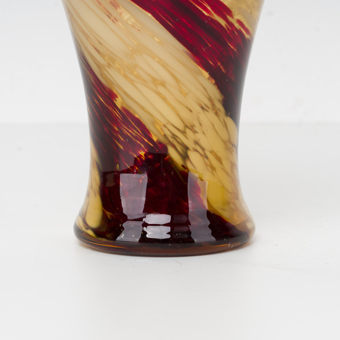 Glass vase red yellow