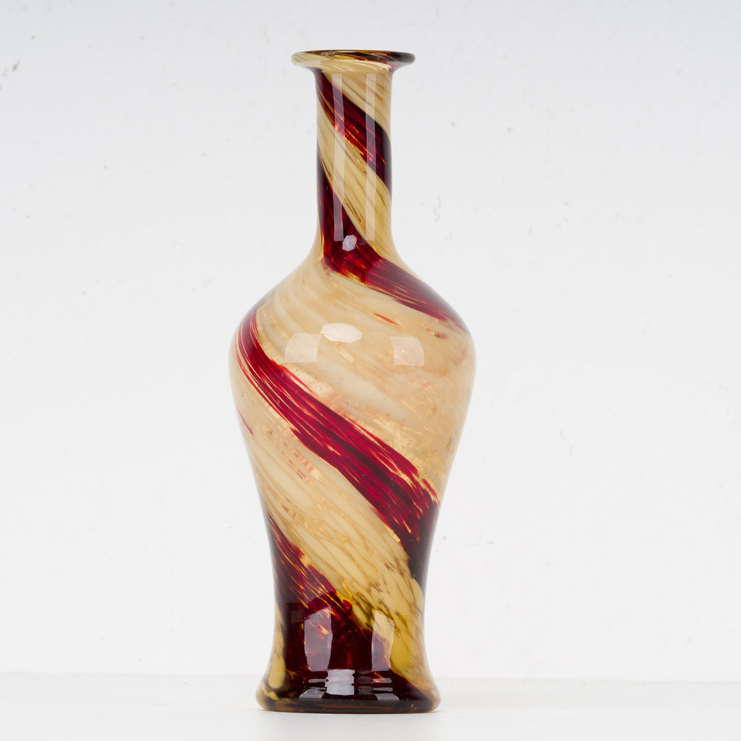 Glass vase red yellow