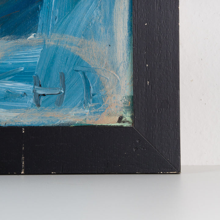 Abstract gouache in shades of blue