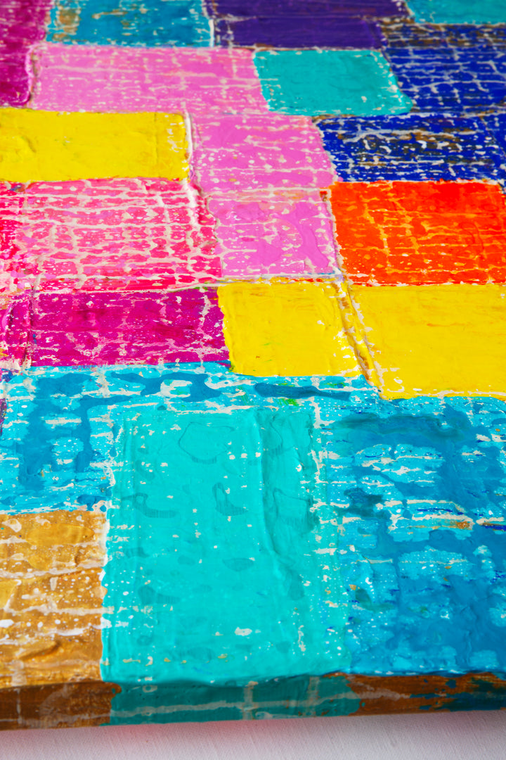 Contemporary colorful painting 'Squares' by Marc Rubenska