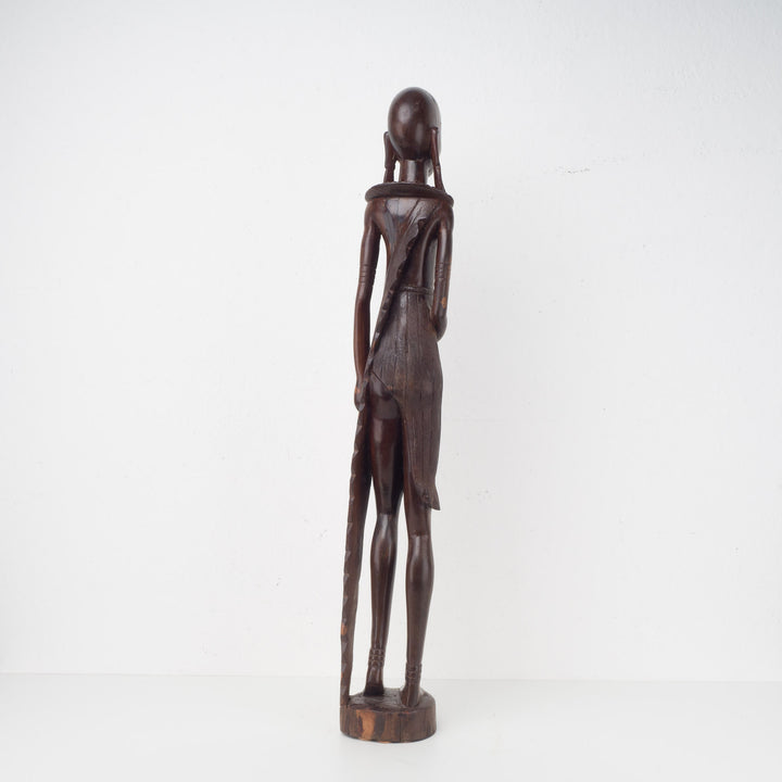 Large ebony statue of a Masai woman from Kenya