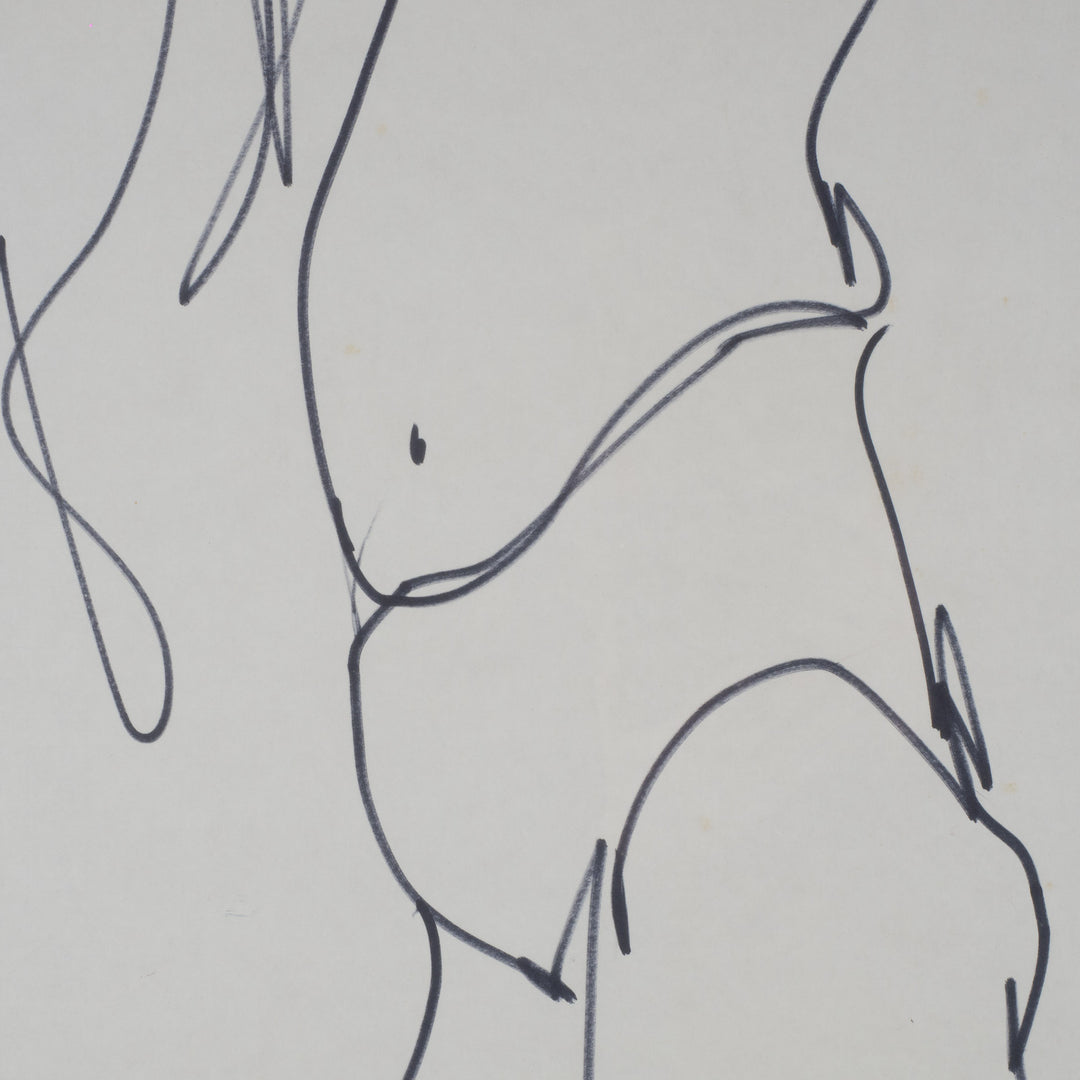 Elegant black and white drawing – Nude lady Livia Canestraro (1936-)