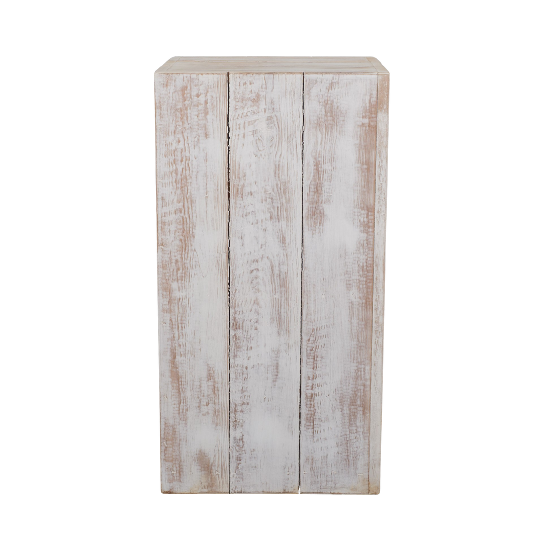 Whitewashed wooden base made of planks