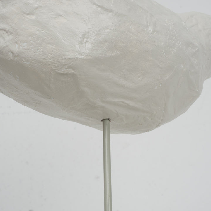 Beautiful bird in papier mache on concrete base (2)