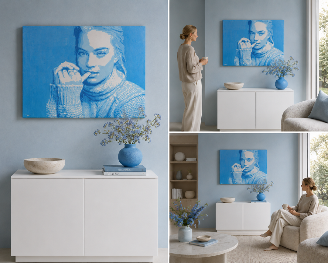 Mooi schilderij van de actrice Margot Robbie / 100 x 70,5 x 2 cm
