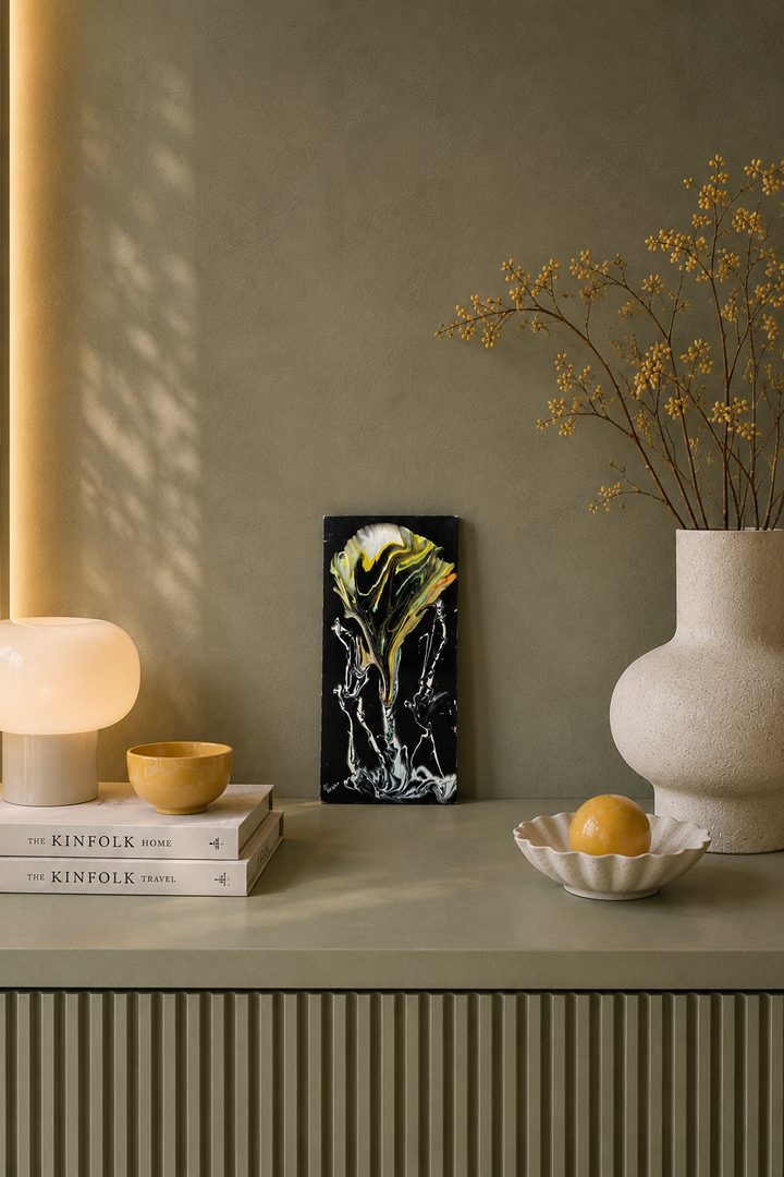 Hedendaags fluid art paneel / 20 x 39 x 2 cm