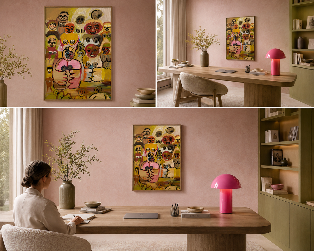 ‘Vergadering’ – Schilderij door Dominique Beun (2018) / 1,2x0,8m