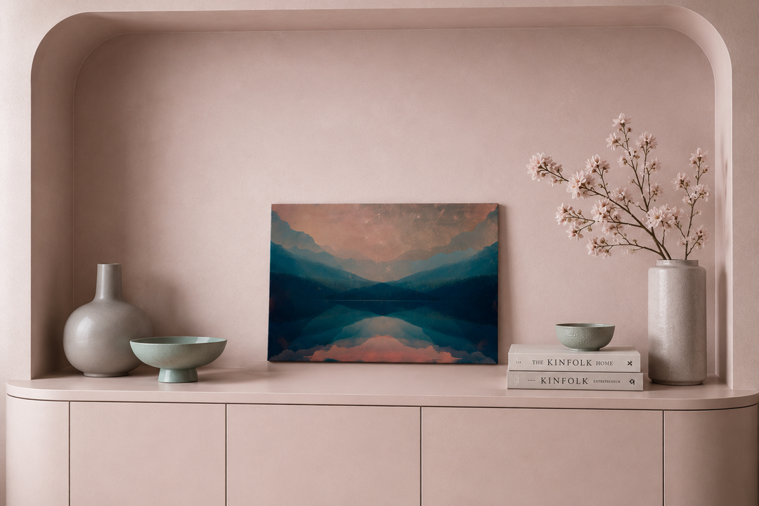 2-delige Foto op Aluminium en Plexi – Bergen / 60 x 40 x 0,5 cm