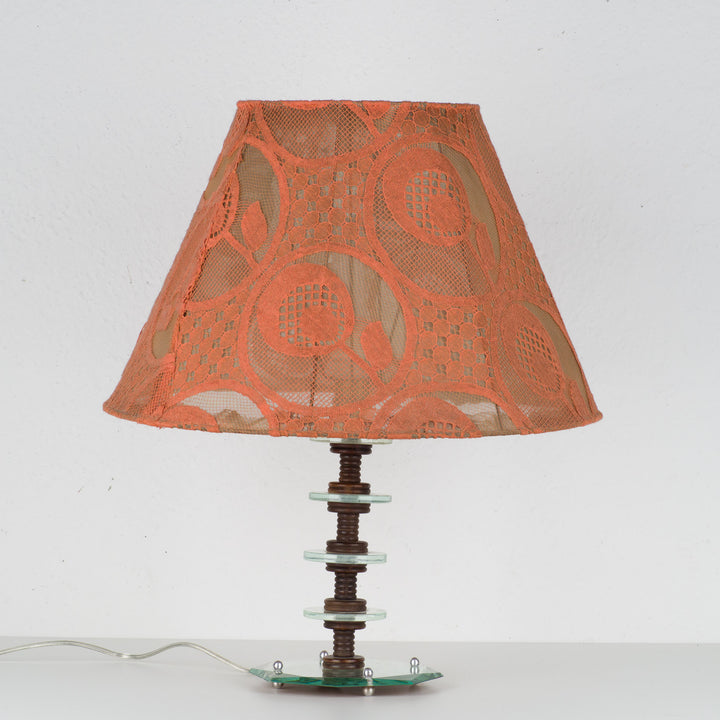 Lamp from the 1940s with fabric shade